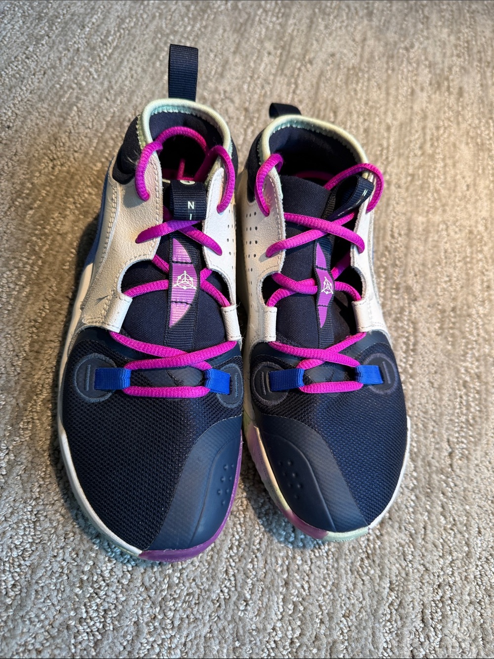 Nike Girls size 4 Basketball Shoes with Pink Laces